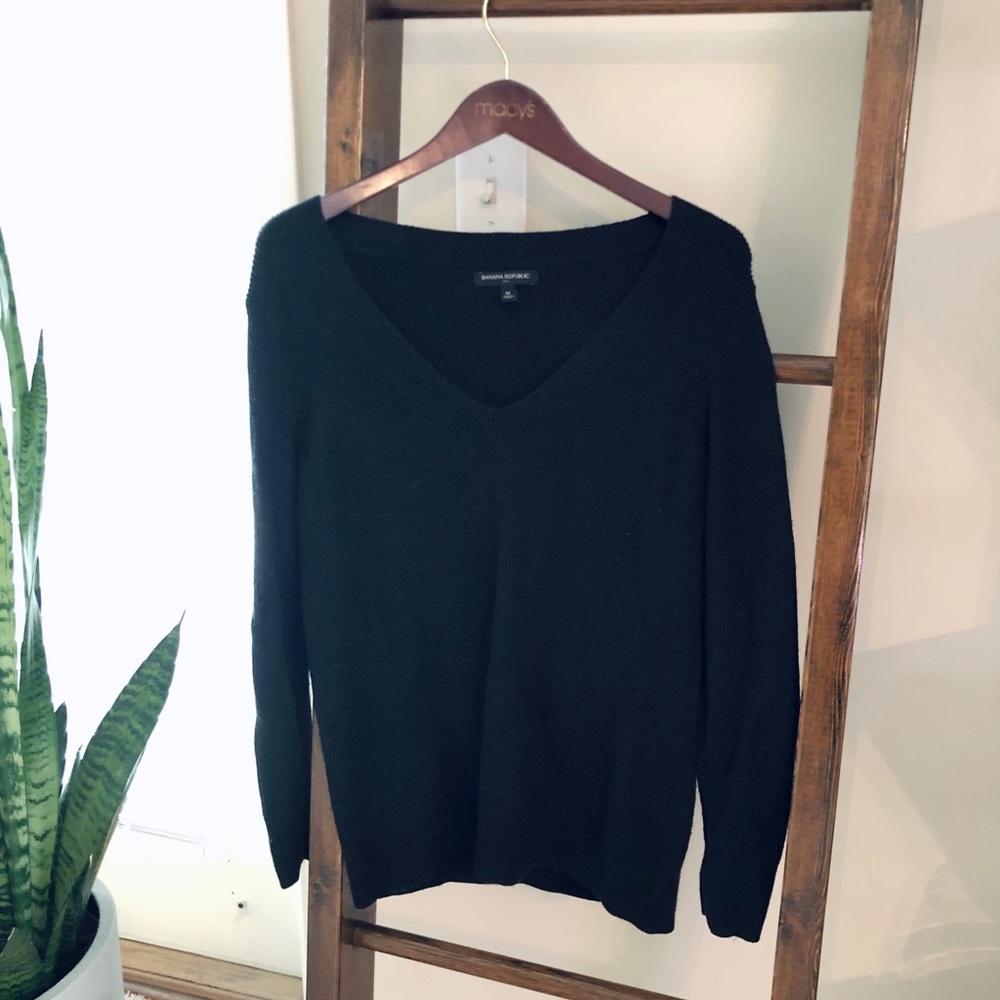 Low cut Black sweater